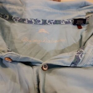 Tommy Bahama Sky Blue Shirt with Floral Accents